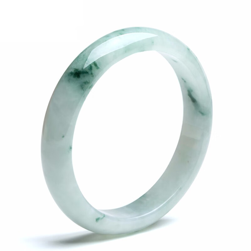 珍唯伊 飘花淡绿翡翠手镯