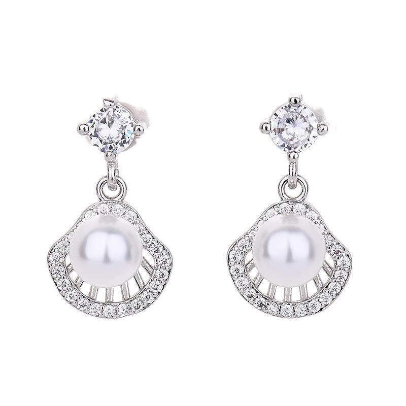 西月锦绣 贝壳扇形 耳饰