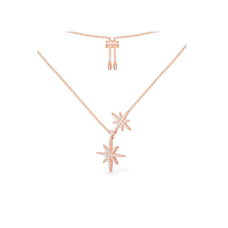 APM 镶钻双流星项链