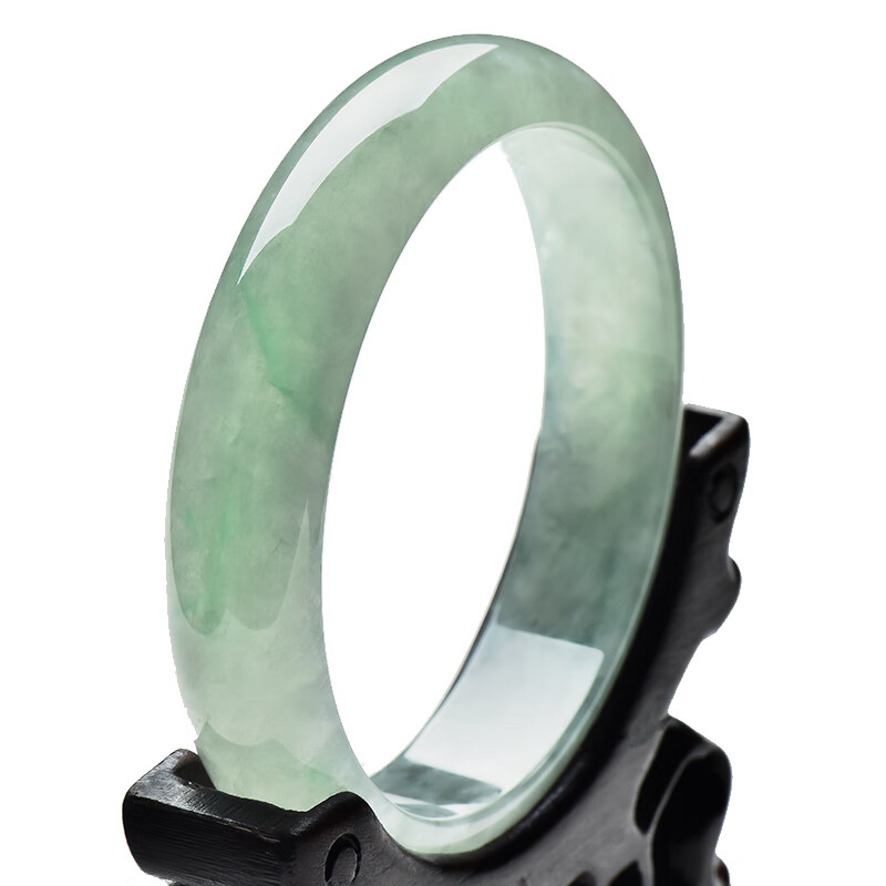 玉萌色 冰种飘花翡翠手镯