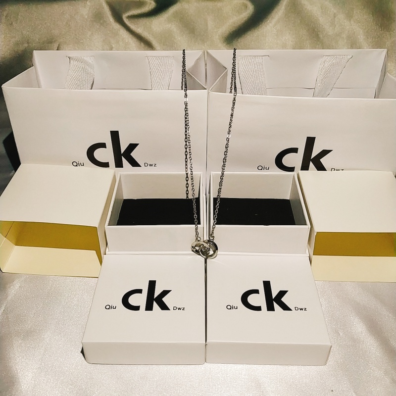 妙灵阁 情侣双环银项链