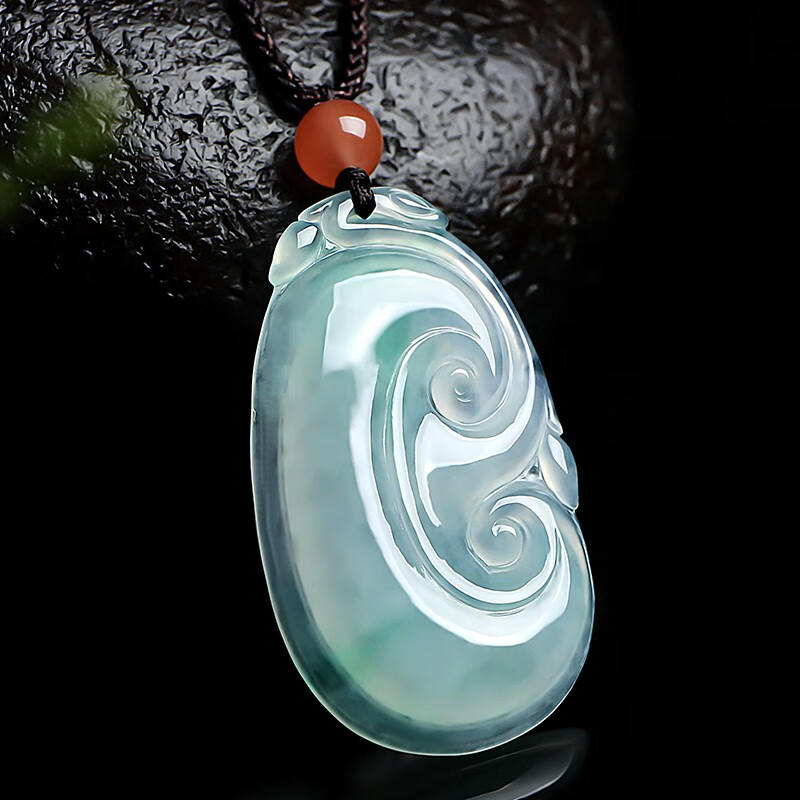 珍唯伊 红色顶珠翡翠吊坠