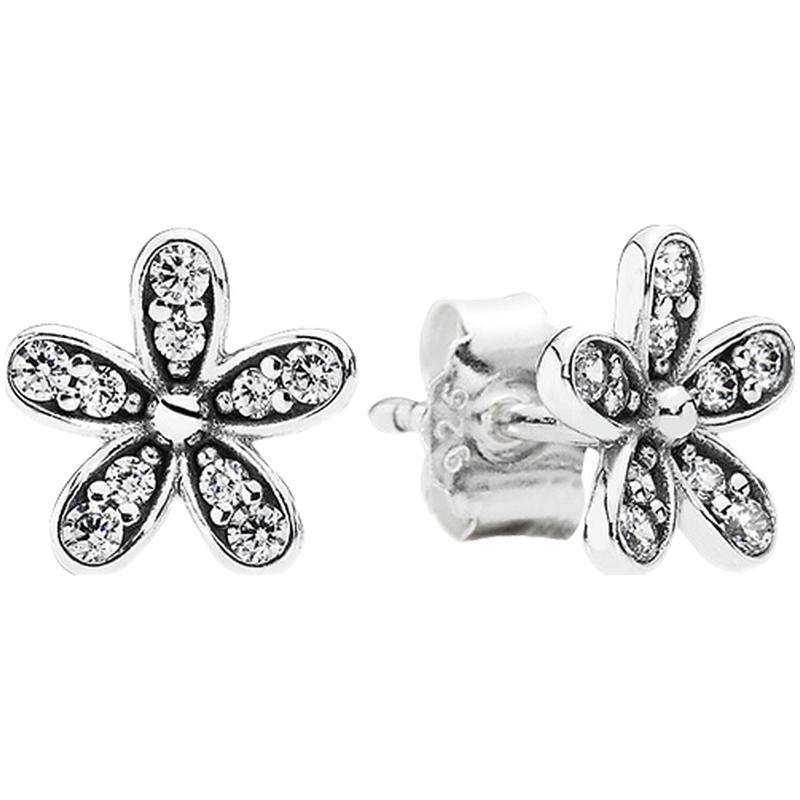 潘多拉 银闪亮雏菊耳饰