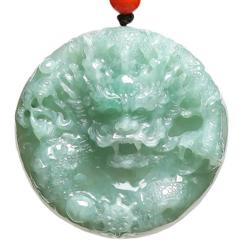 祥祯福珠宝 翡翠龙牌吊坠