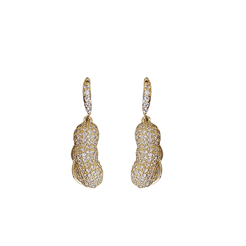 伊黛儿 闪钻花生耳饰