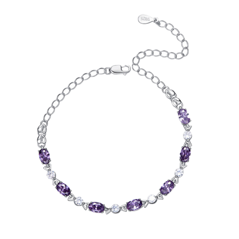 筑梦银天然紫水晶手链