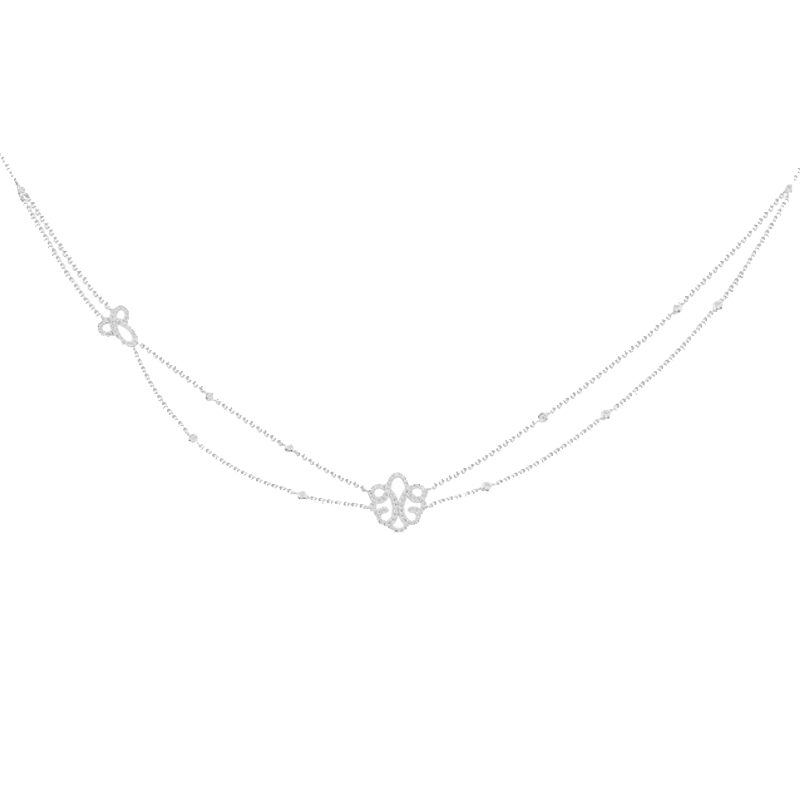 APM 四叶草双层银项链