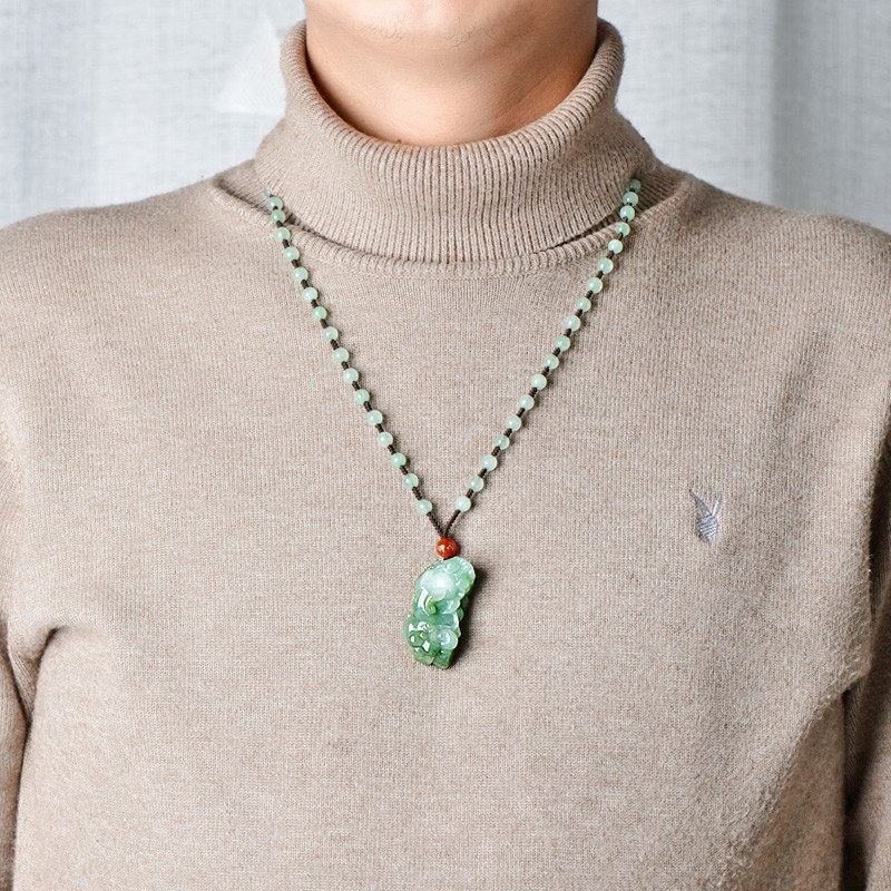 可玉可求 满绿貔貅 翡翠吊坠