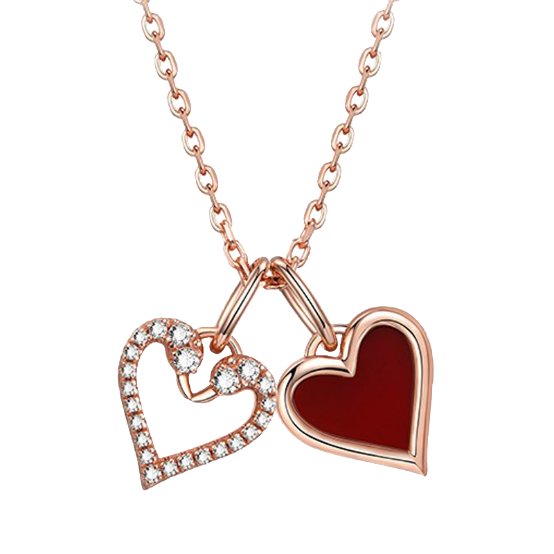 Mymis 天鹅爱心项链