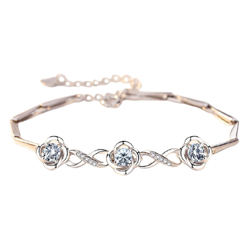 银千惠施华洛世奇白锆手链