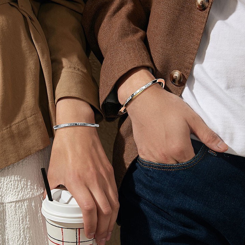 银千惠 镜面抛光情侣手链