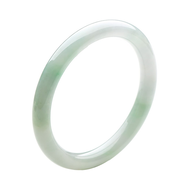 千载一玉 细腻圆条翡翠手镯