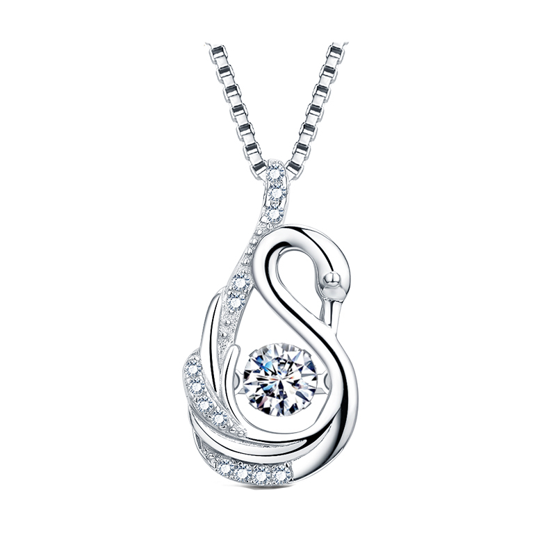 翠登 时尚圣洁天鹅项链