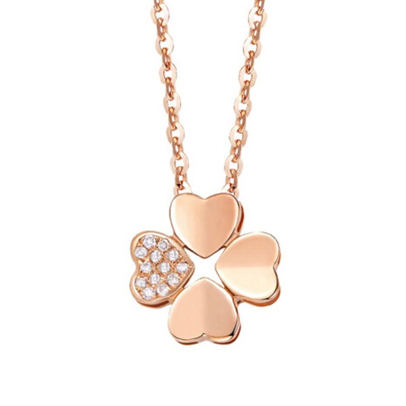 法卡曼 彩金四叶草 项链