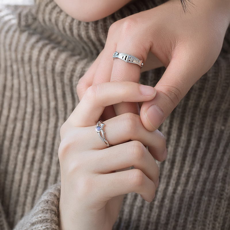 花芽原创 情侣活口戒指