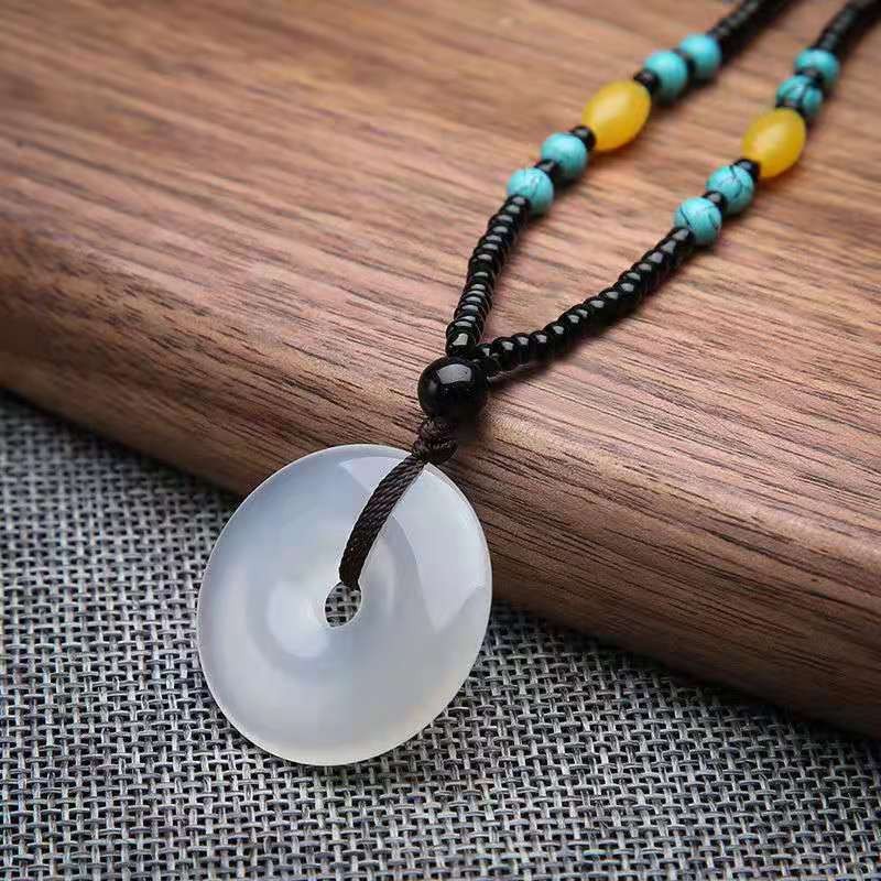 古石后 平安扣玉髓吊坠