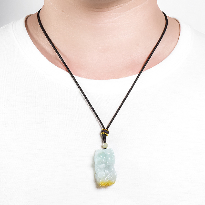 凤禧 黄翡飘花翡翠吊坠