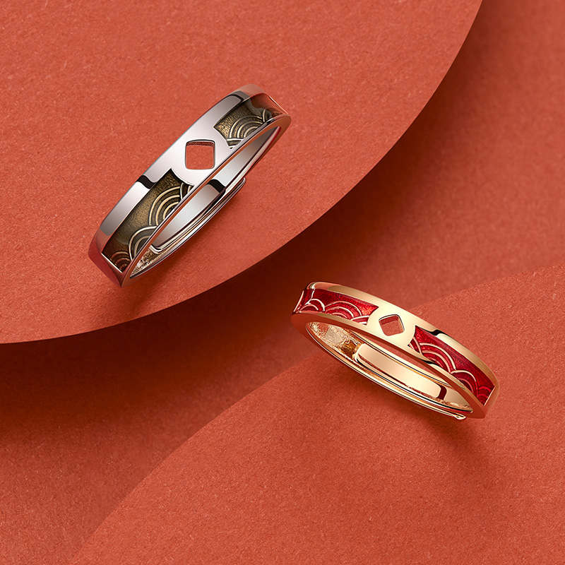 花芽 连年有鱼 情侣戒指