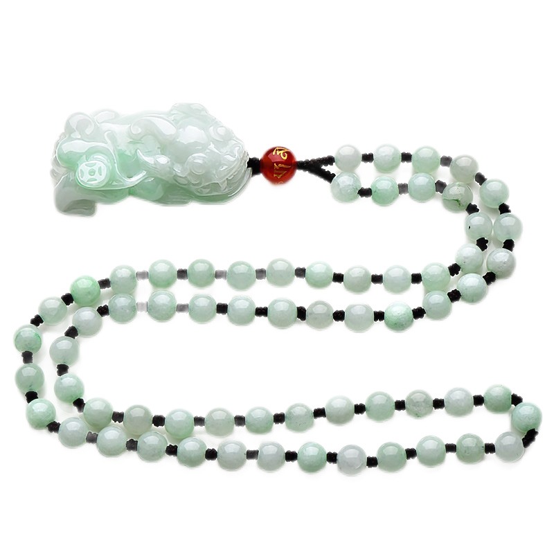 可玉可求 飘花貔貅翡翠吊坠