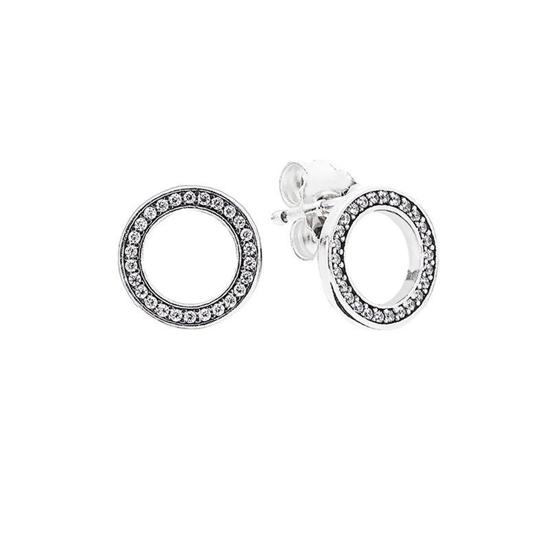 潘多拉纯银圆形耳饰