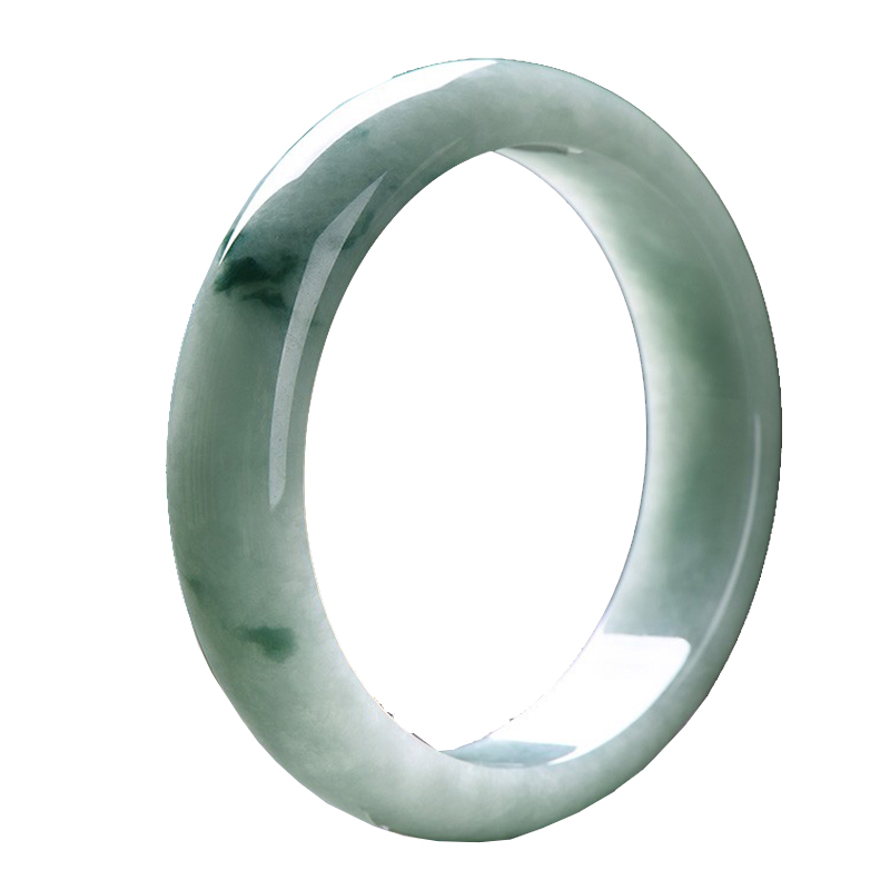 泽心雅玉 豆绿色翡翠手镯