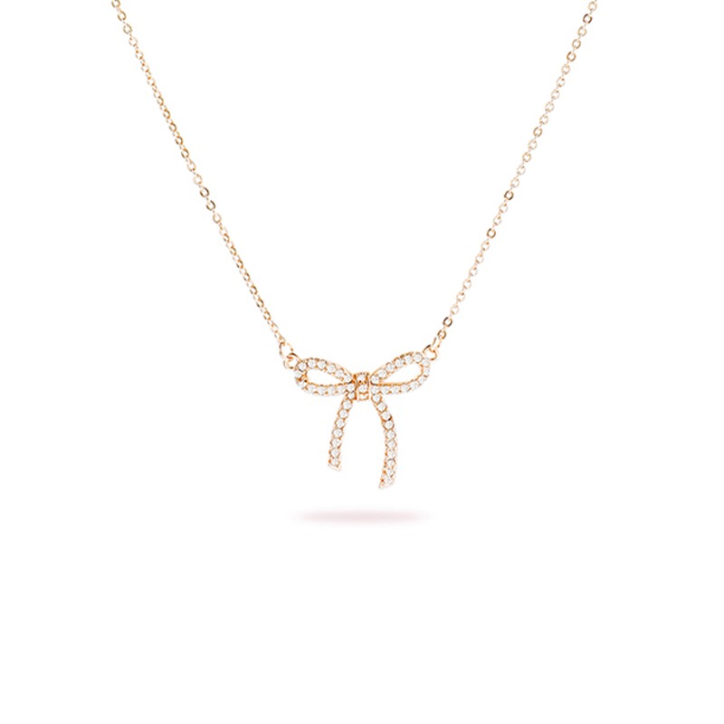 博皓 镶钻蝴蝶结 项链