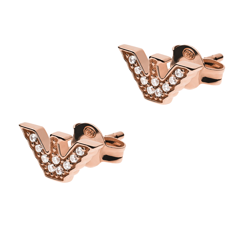 阿玛尼 镶钻鹰标耳饰