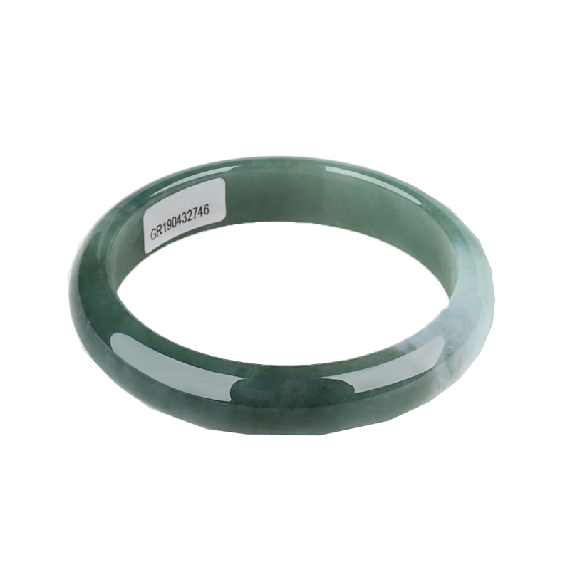 艾选潮品 油青色翡翠手镯