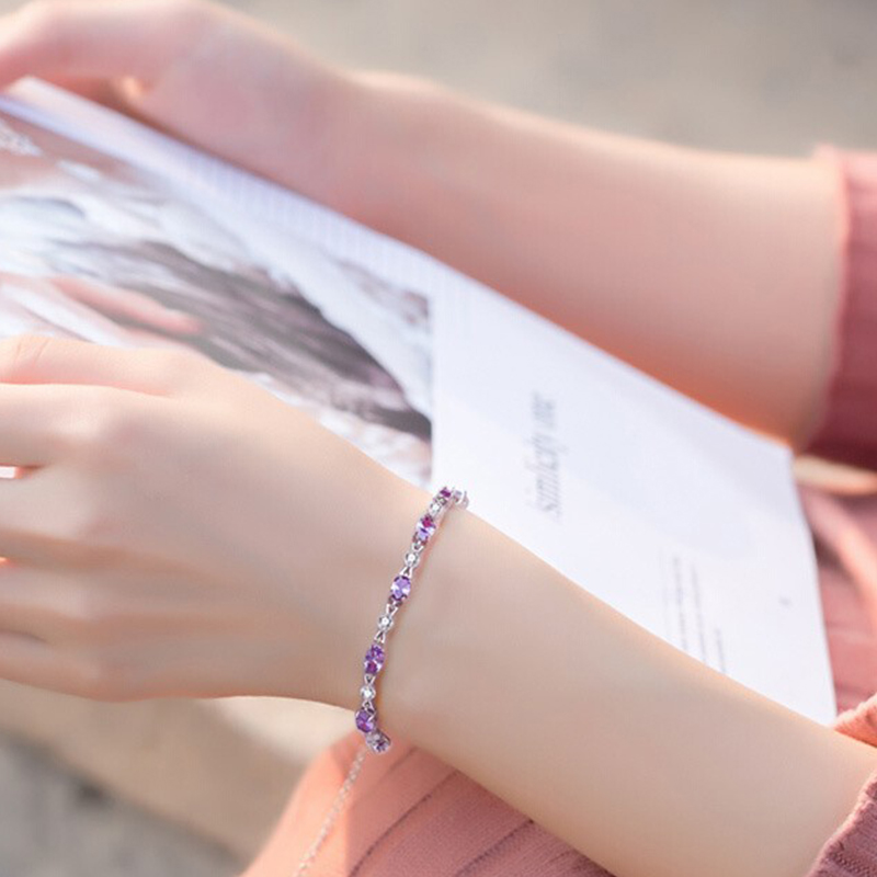 Qlady 紫水晶纯银手链