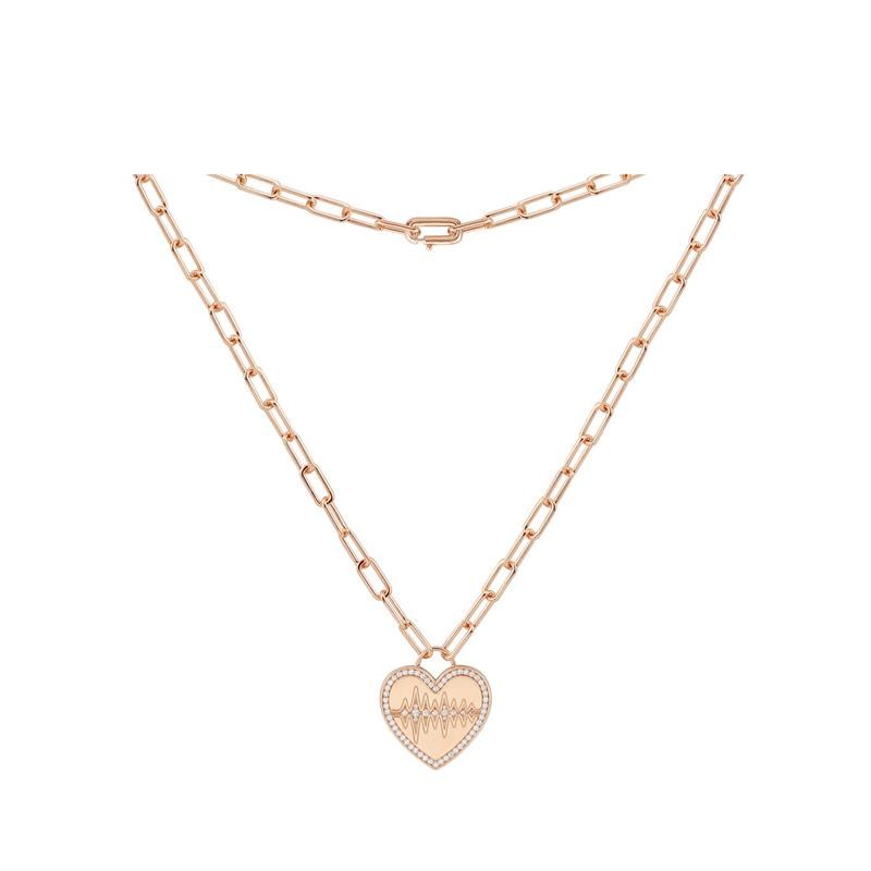 APM 浪漫粉金项链