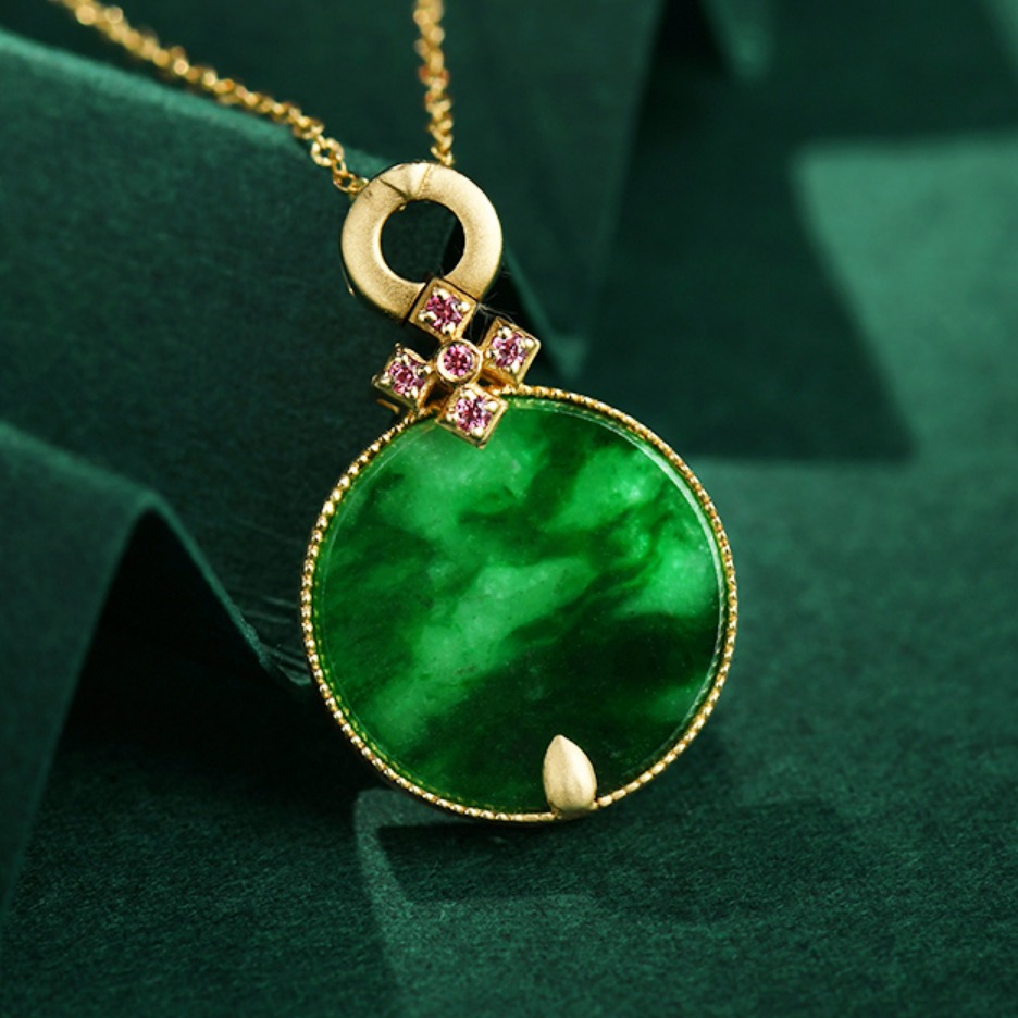 玉和祥 镶宝石冰种翡翠吊坠
