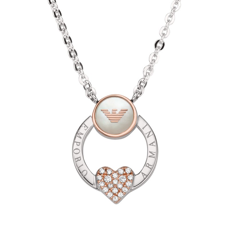 阿玛尼 镶钻爱心项链