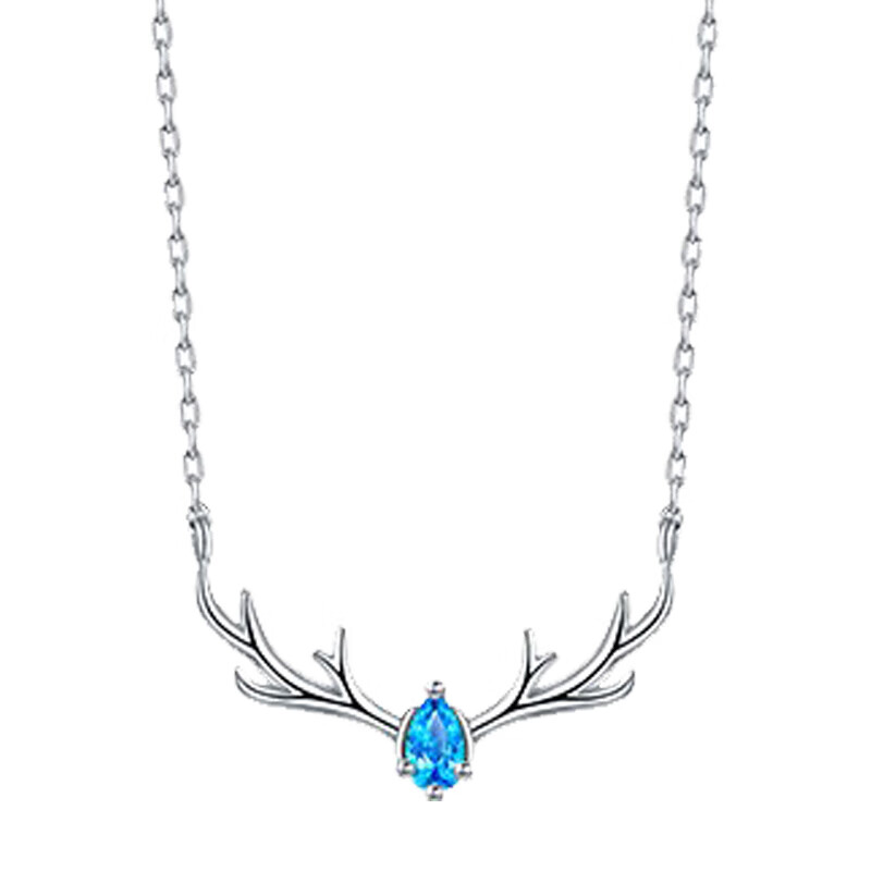 卡蒂罗 蓝色鹿角项链