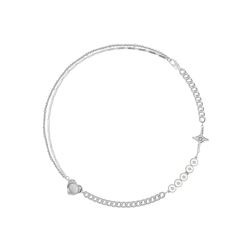 KVK拼接潮流锁骨项链