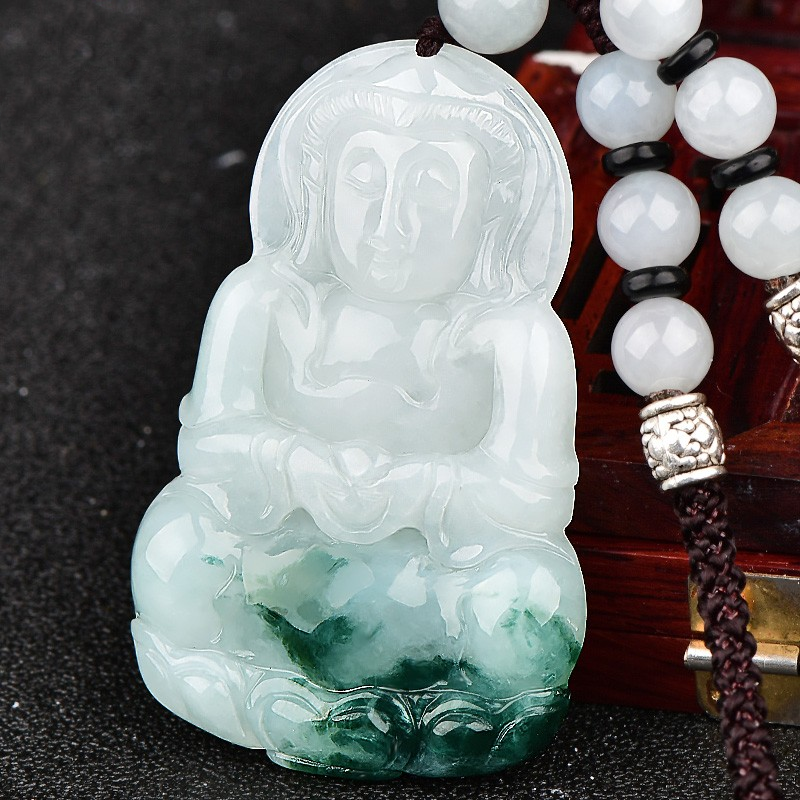 可玉可求 玉观音翡翠吊坠