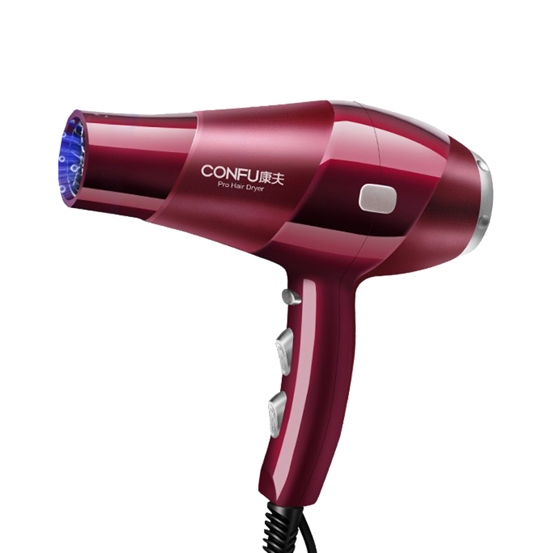 康夫 大风量酒红色电吹风