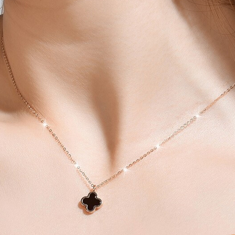 施洛尼 18k金四叶草项链