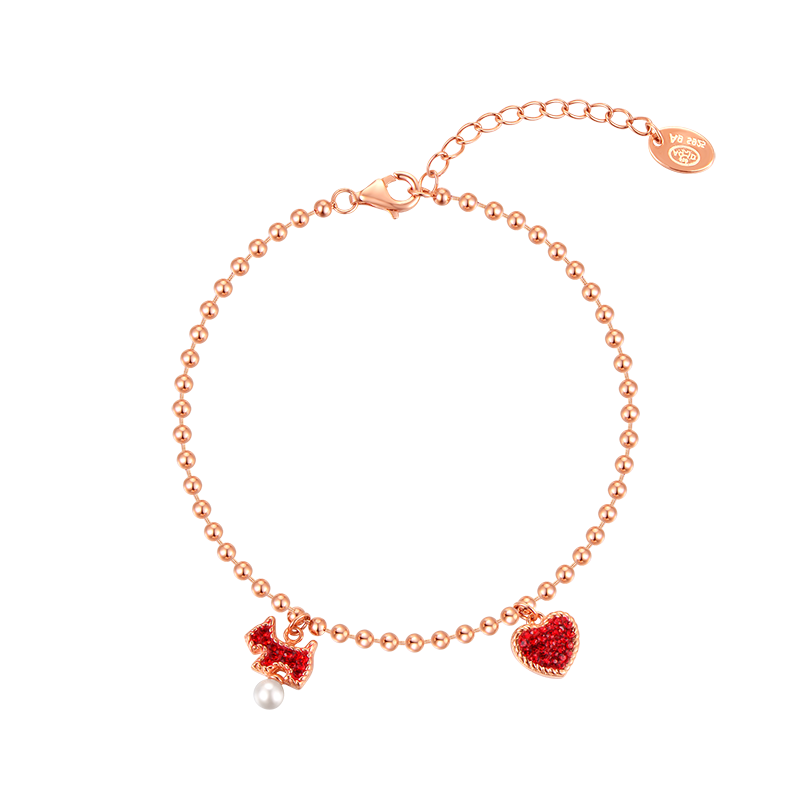 瑷嘉莎 陶泥爱心小狗手链