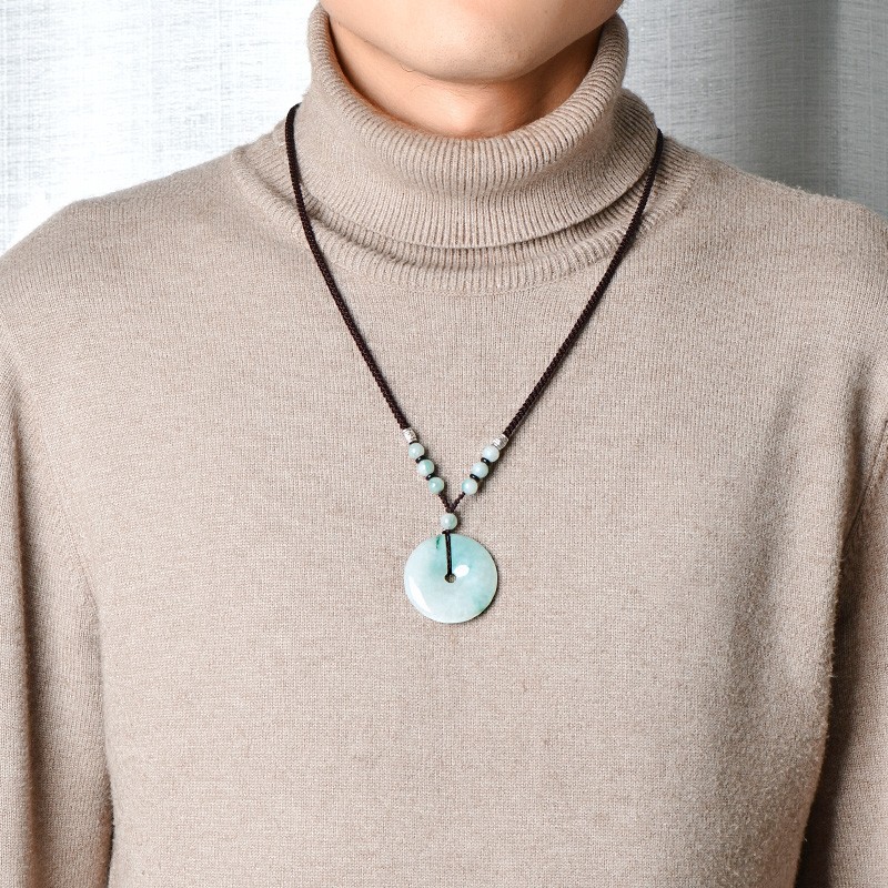 可玉可求 浅绿翡翠吊坠