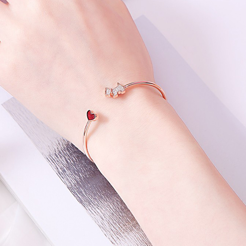 Agatha爱心小狗手链