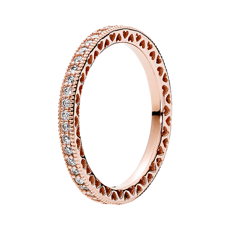 潘多拉玫瑰金色时尚戒指