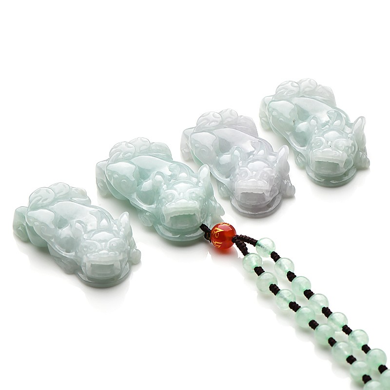 千载一玉 淡绿貔貅翡翠吊坠