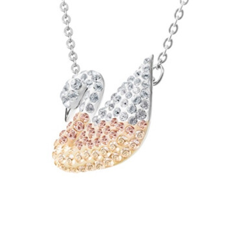 施华洛世奇 渐变色天鹅 项链