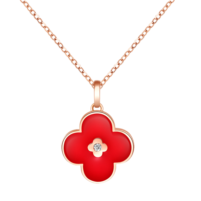 沫兰 四叶草镶钻项链