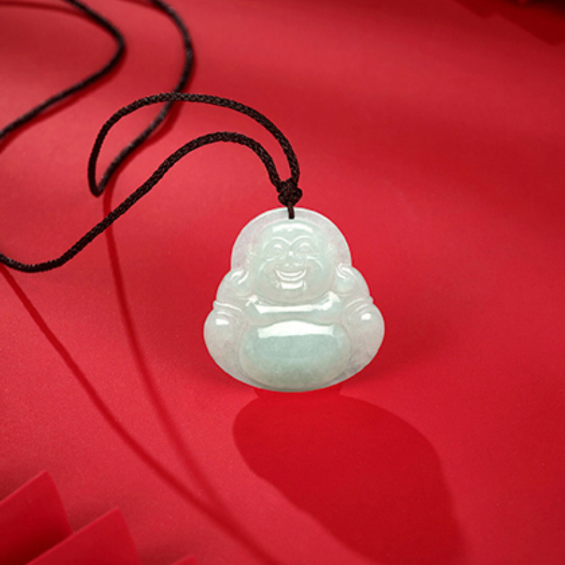 周大福 福态平安佛公 翡翠吊坠