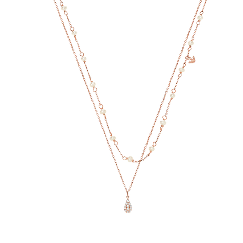 阿玛尼 925银叠戴项链