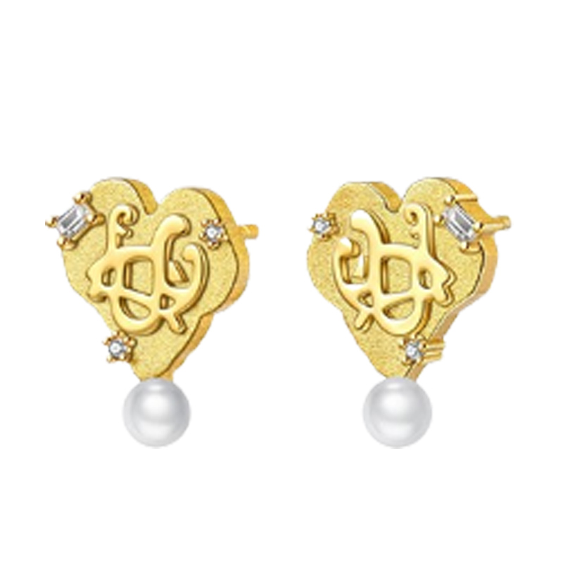 卡蒂罗 爱心珍珠耳饰