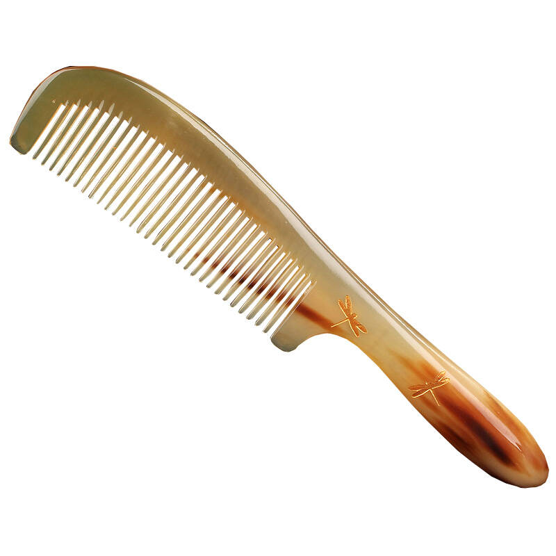 壮姑娘 牛角密齿梳子