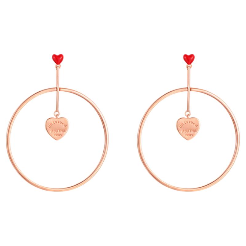 AGATHA 圆圈爱心耳饰