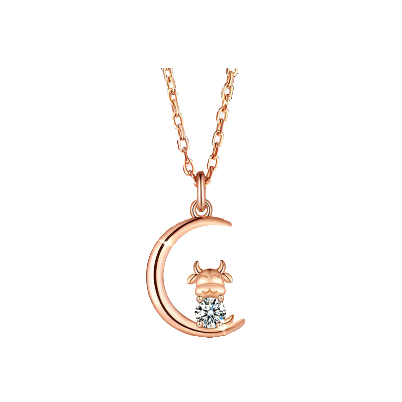 T400牛与月亮项链